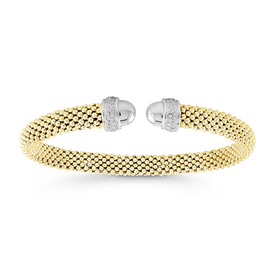 Bracelet rigide en maille 2 tons