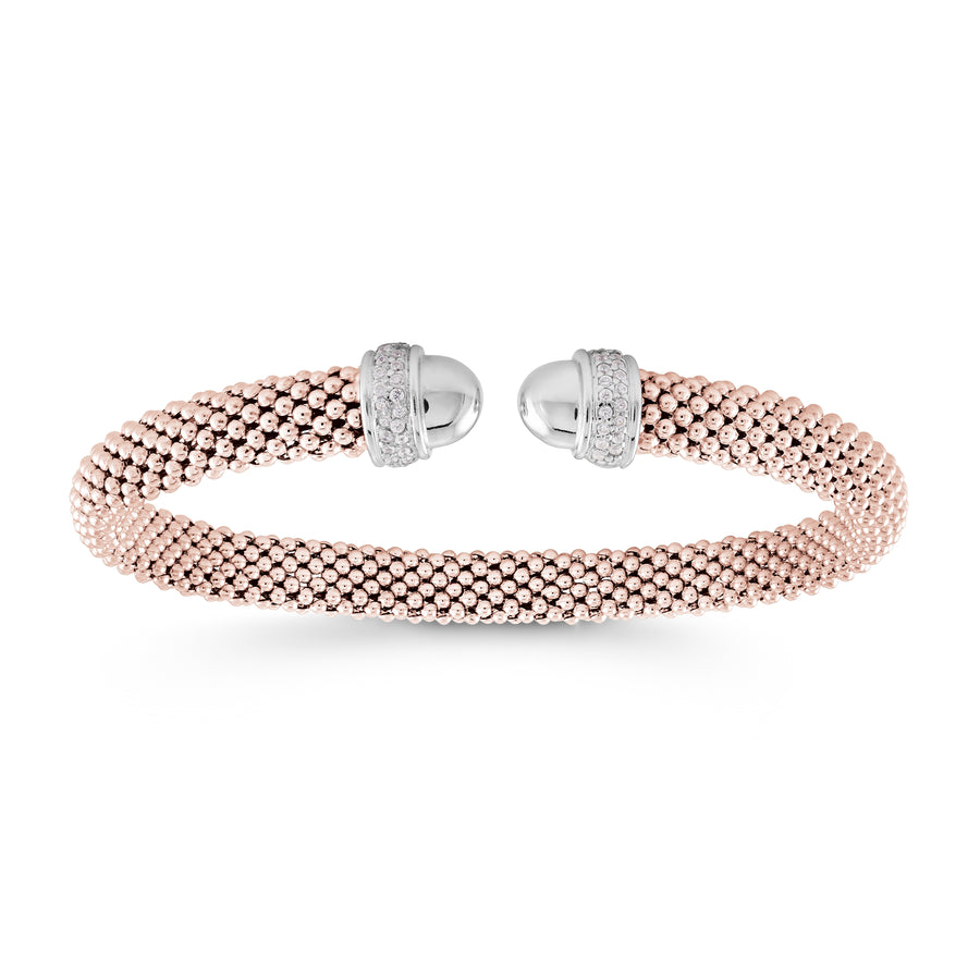 Bracelet rigide en maille 2 tons