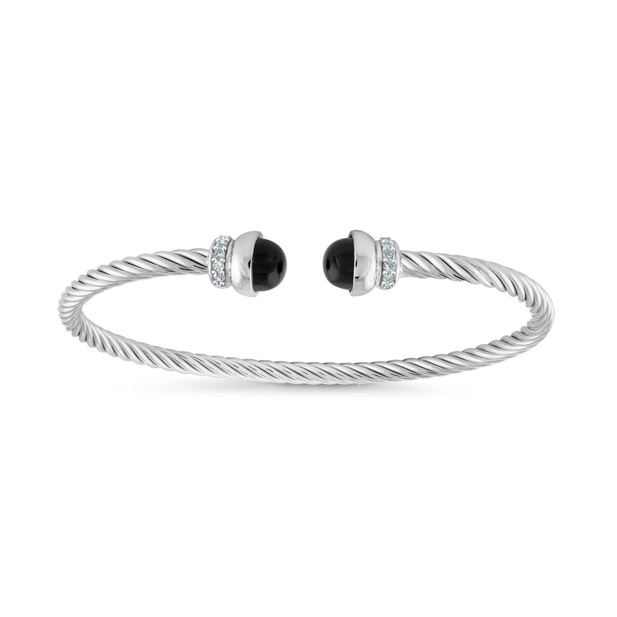 Bracelet Mini Câble Torsadé avec Onyx