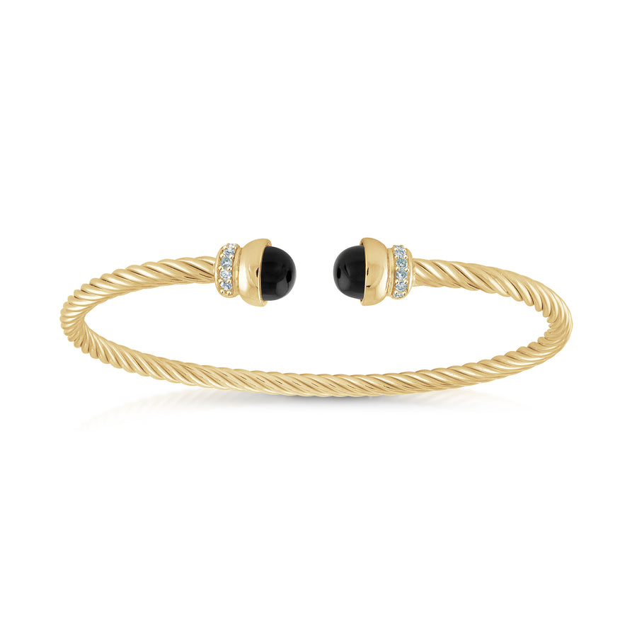 Bracelet Mini Câble Torsadé avec Onyx