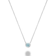 AQUAMARINE & DIAMOND NECKACE