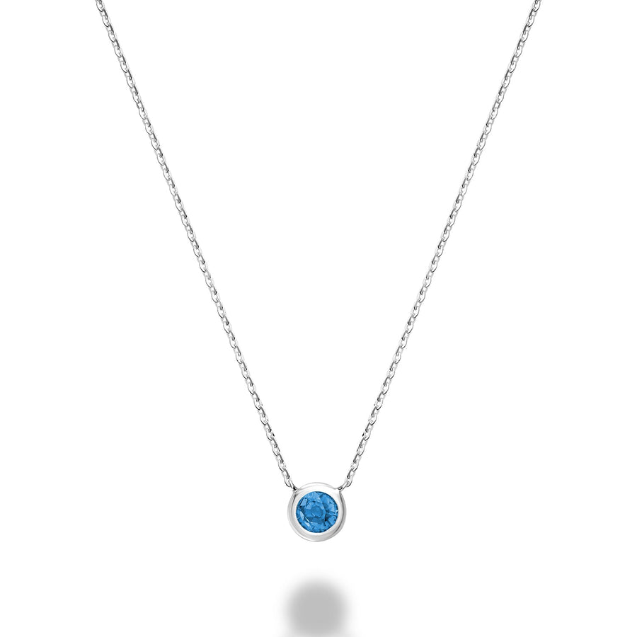 Bezel Set Precious Stone Necklace