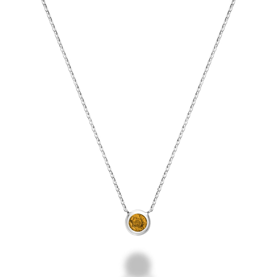 Bezel Set Precious Stone Necklace