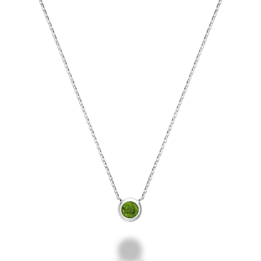Bezel Set Precious Stone Necklace