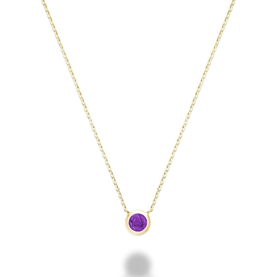 Bezel Set Precious Stone Necklace