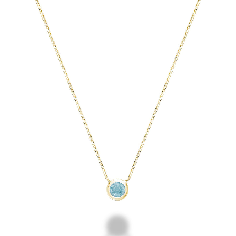 Bezel Set Precious Stone Necklace