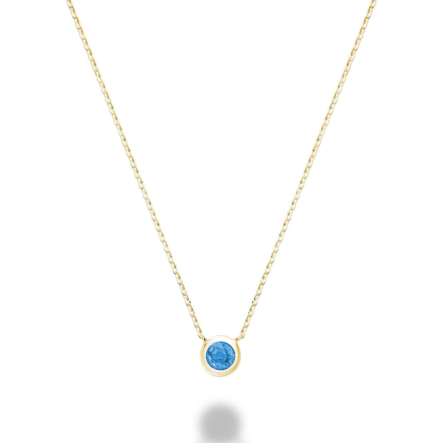 Bezel Set Precious Stone Necklace
