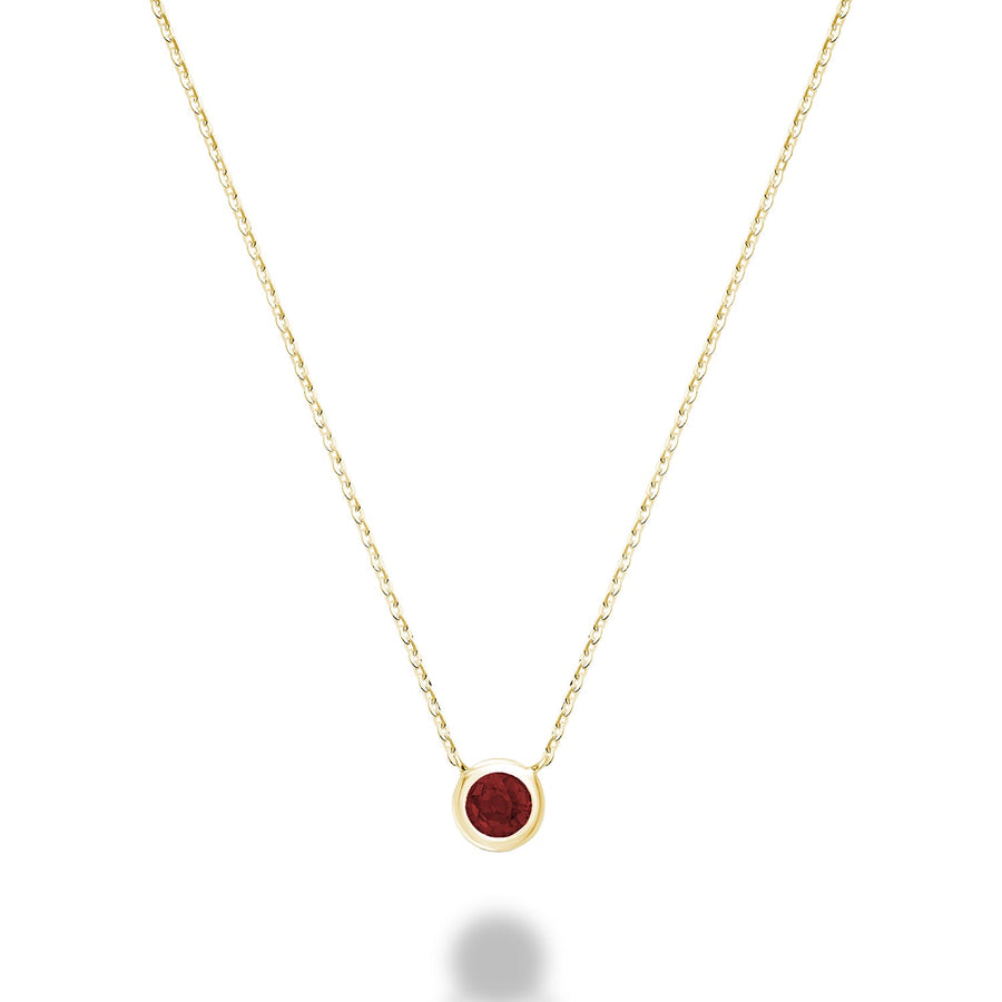 Bezel Set Precious Stone Necklace