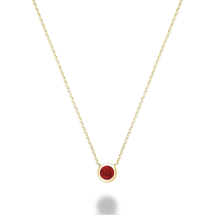 Bezel Set Precious Stone Necklace