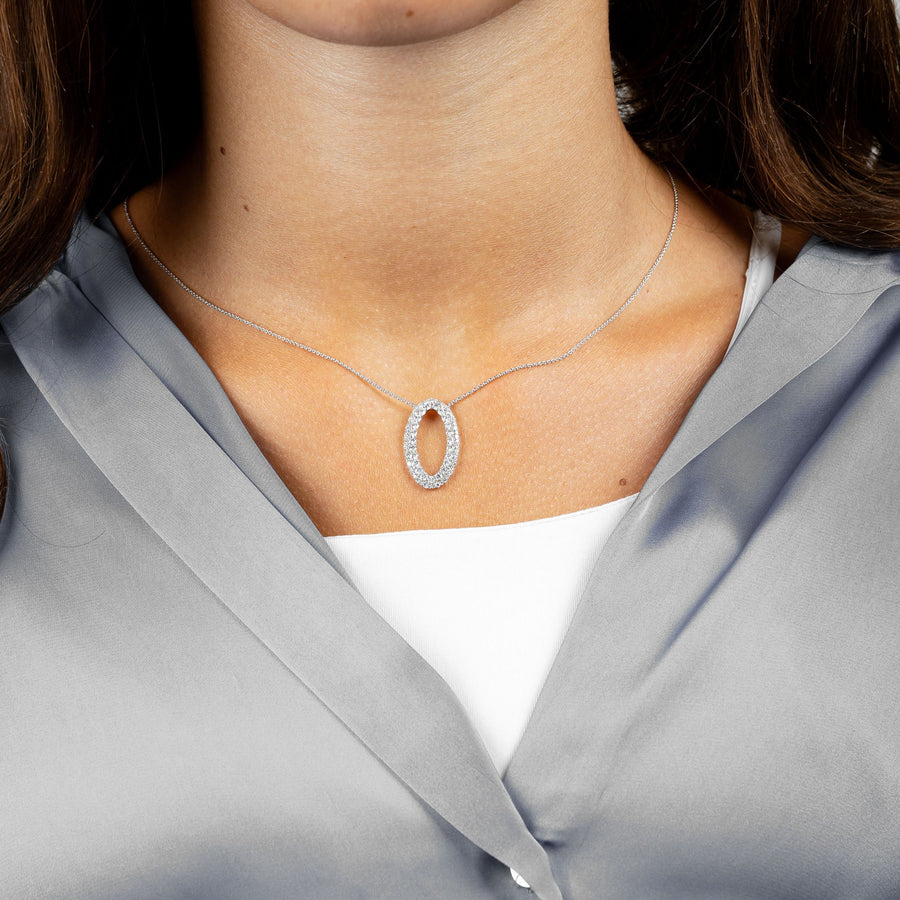 Oval Shape Fashion Diamond Necklace