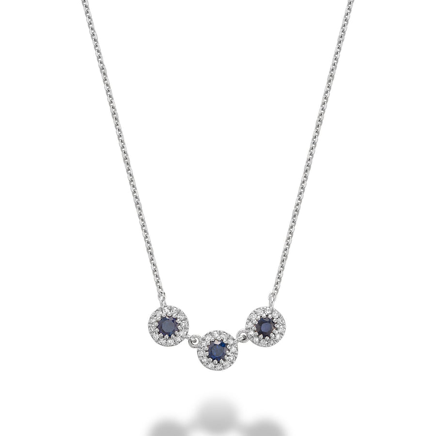 Martini Cup Halo Diamond & Precious Stone Necklace