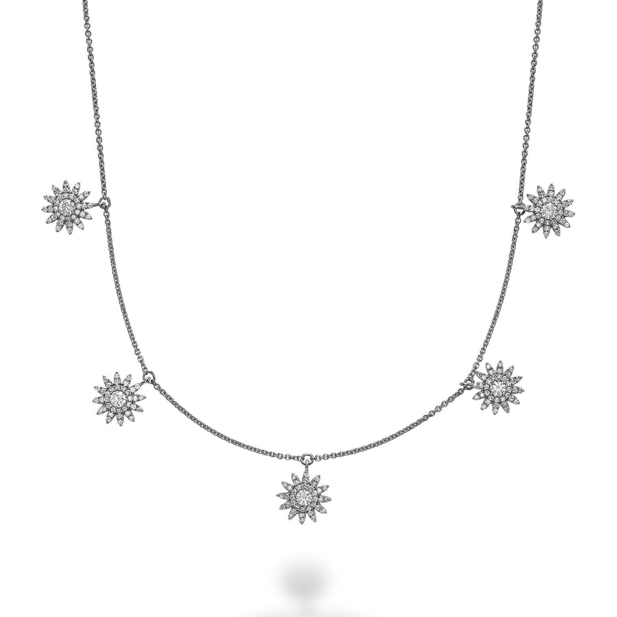 Sun Shaped Diamond By the Yard Necklace