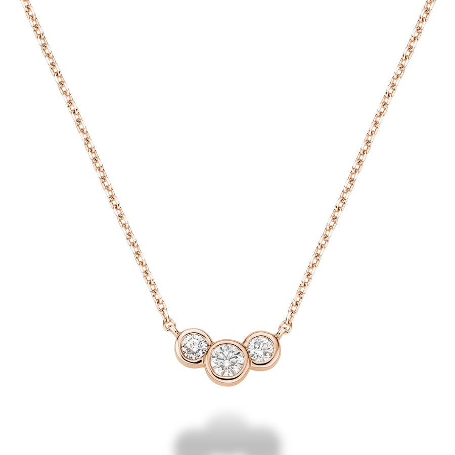 Triple Bezel Diamond Necklace