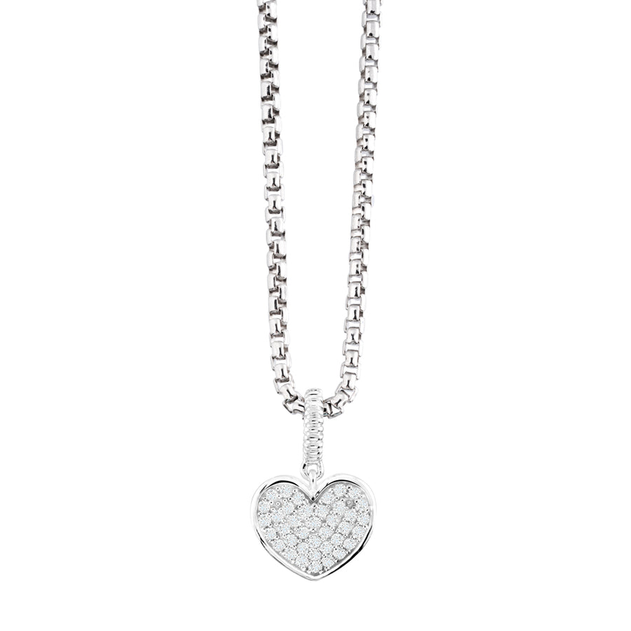 Collier pendentif coeur en micro-pavé