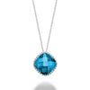 BLUE TOPAZ & DIAMOND PENDANT