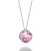 PINK SYNTHETIC QTZ&DIA PENDANT - PENDENTIF EN QTZ ROSE