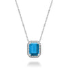 BLUE TOPAZ & DIAMOND PENDANT