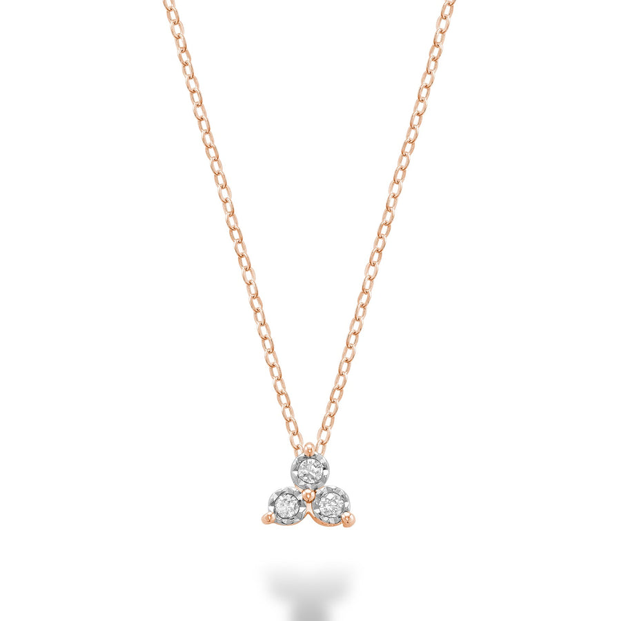 Illusion Three Stone Diamond Pendant