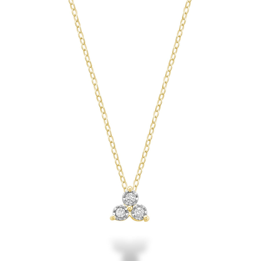 Illusion Three Stone Diamond Pendant
