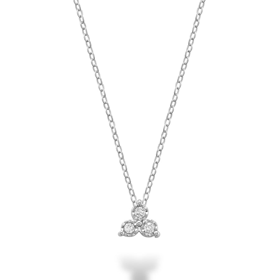 Illusion Three Stone Diamond Pendant
