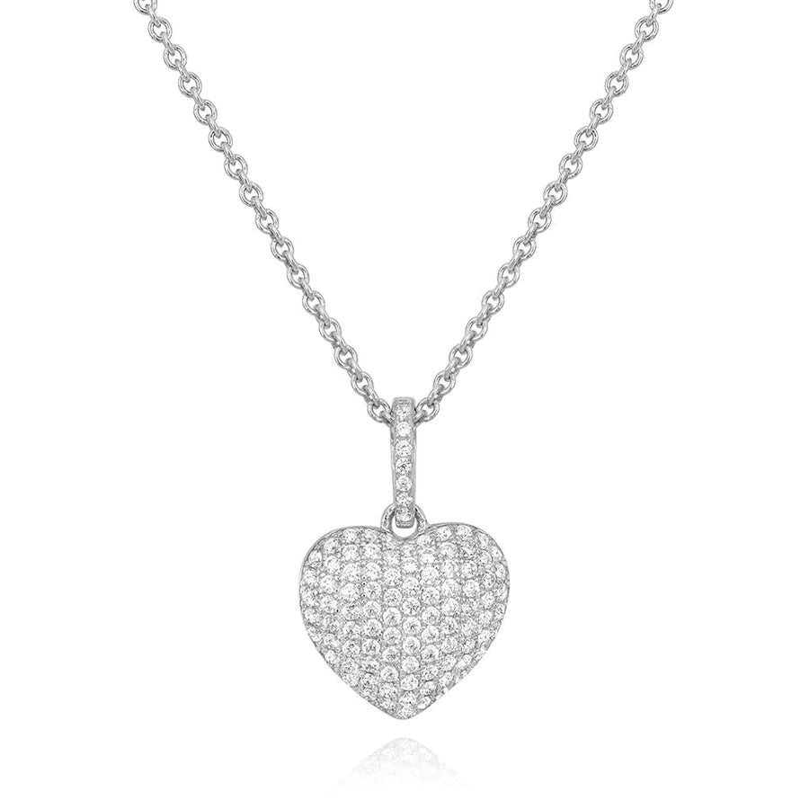 Collier avec grand pendentif cœur bombé