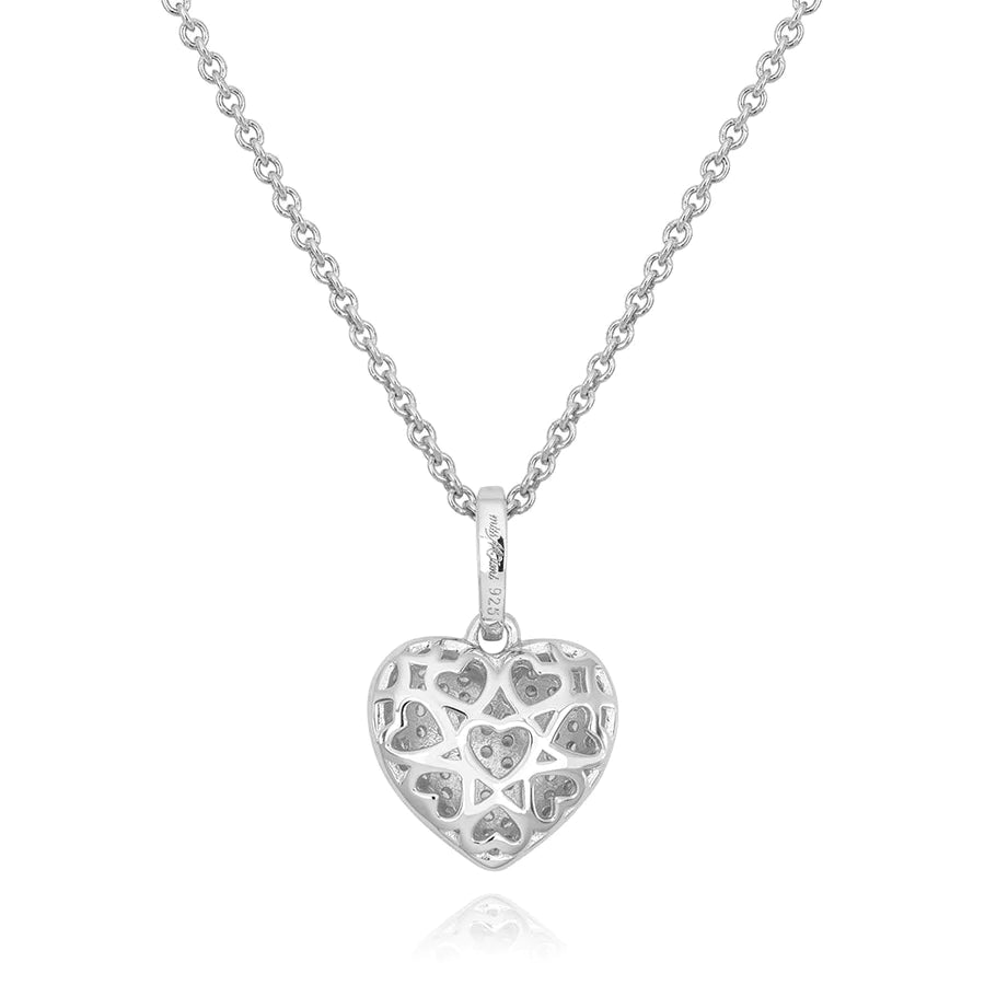 Collier avec grand pendentif cœur bombé