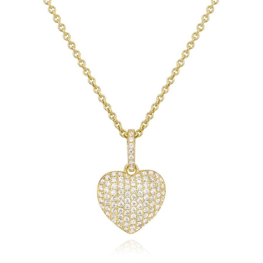 Collier avec grand pendentif cœur bombé