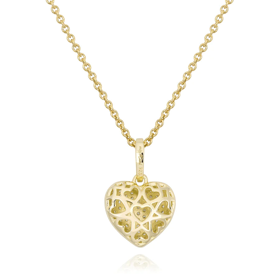 Collier avec petit pendentif cœur bombé