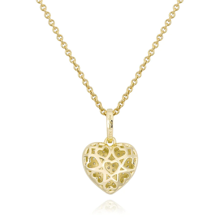Collier avec grand pendentif cœur bombé