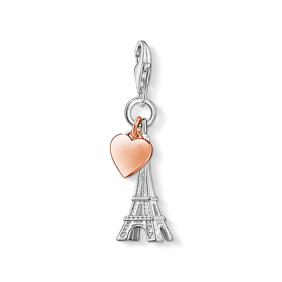 Pendentif Charm tour Eiffel avec cœur