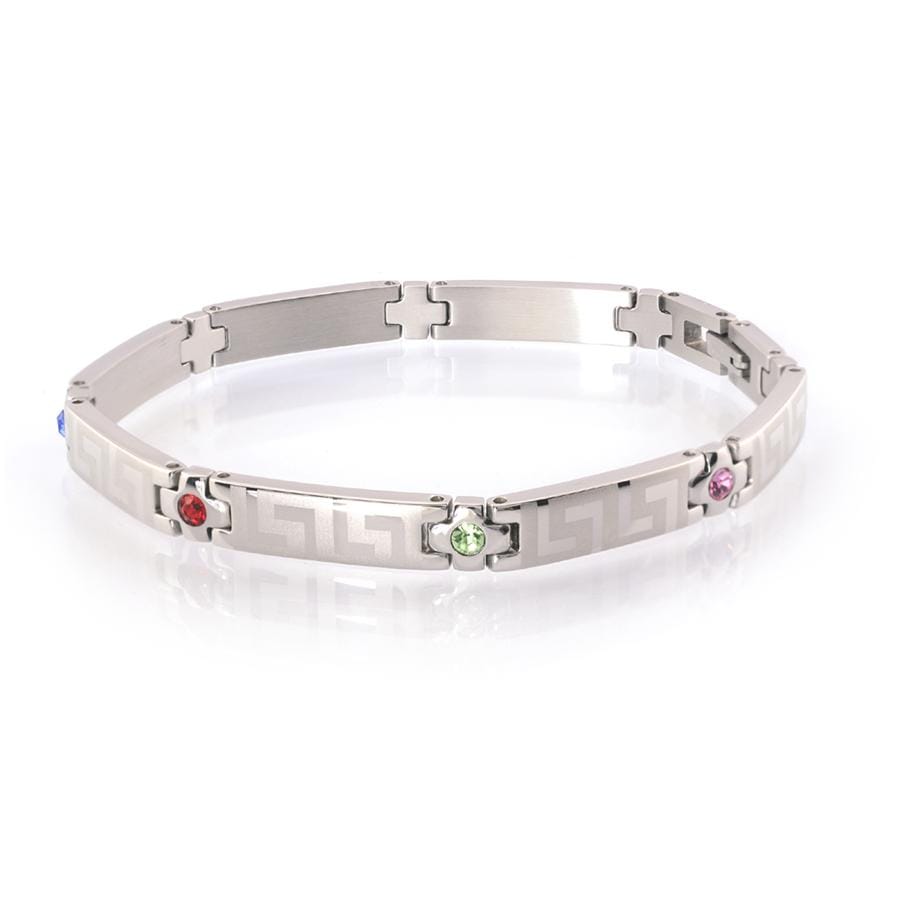 Greek Key Gem Bracelet
