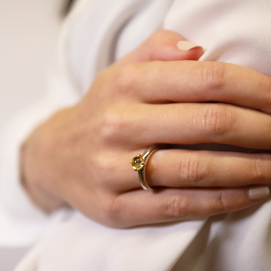 TI SENTO Bague 2 tons avec cristal jaune- Vente finale