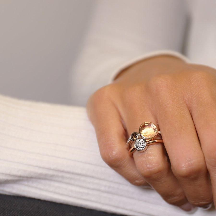 TI SENTO Bague avec pierres de couleurs et zircons en or rose-VENTE FINALE