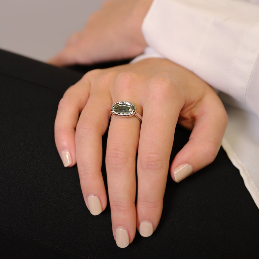 TI SENTO Bague avec pierres grises-vertes