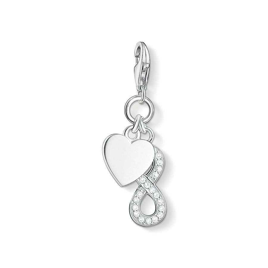 Pendentif Charm cœur et infinité