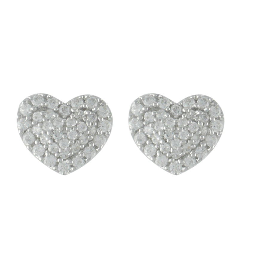 Clous d'oreilles coeurs en micro-pavé