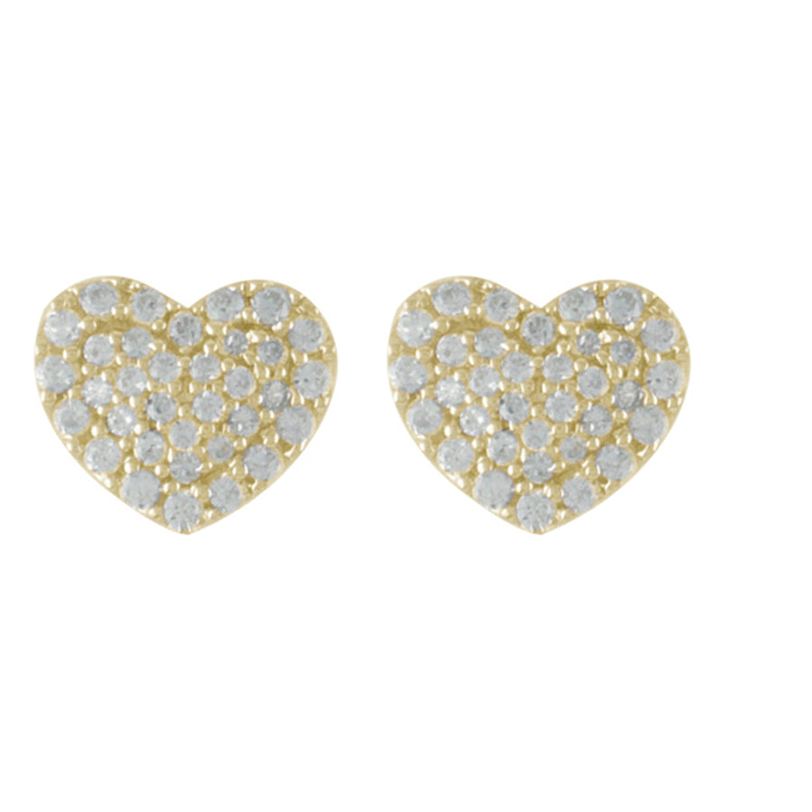 Clous d'oreilles coeurs en micro-pavé