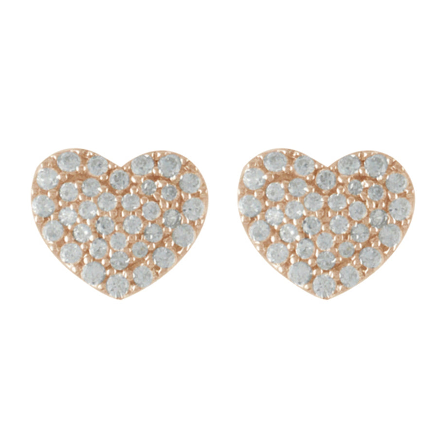Clous d'oreilles coeurs en micro-pavé