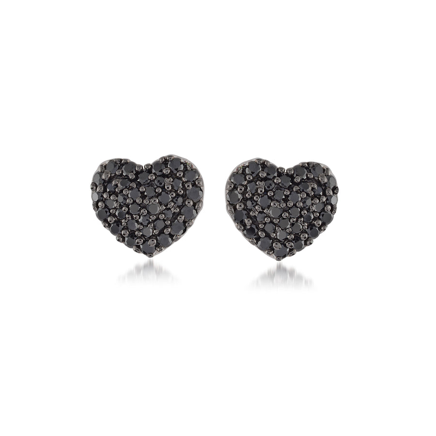 Clous d'oreilles coeurs en micro-pavé