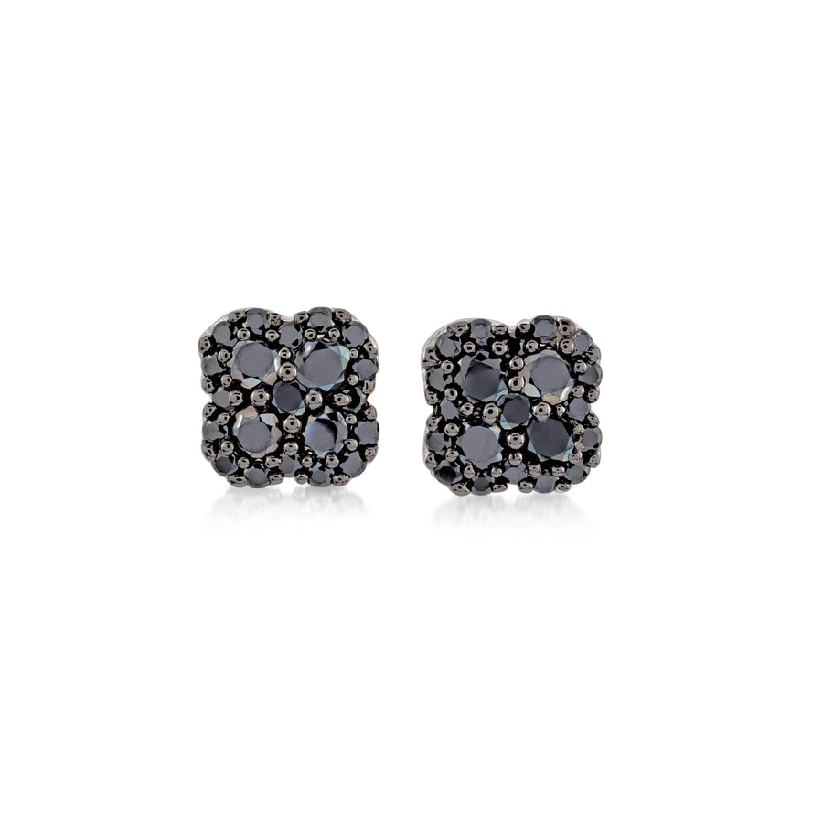 Clous d'oreilles trèfles en micro-pavé