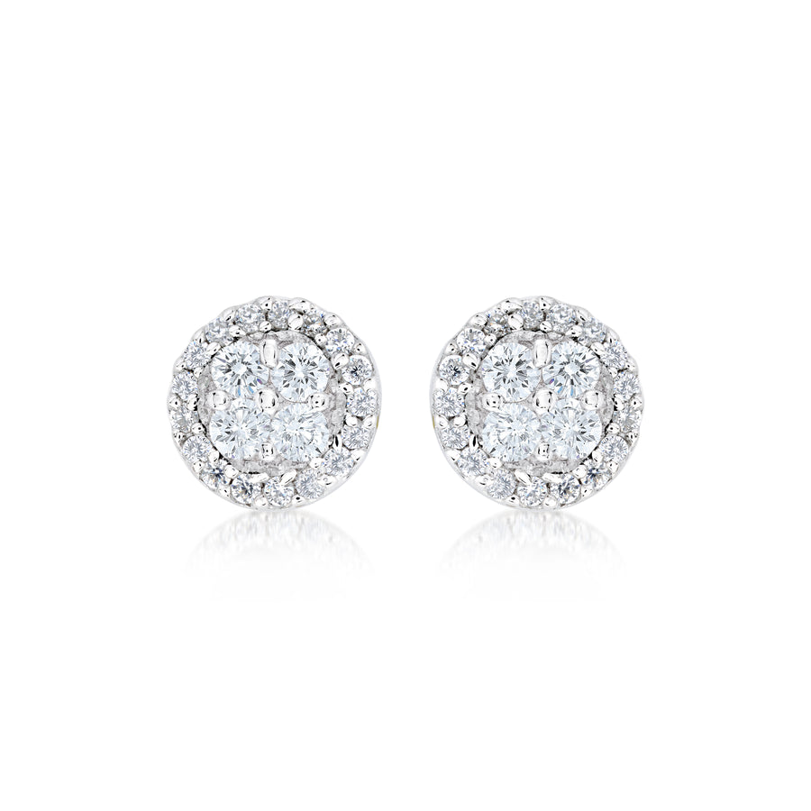 Clous d'oreilles ronds en micro-pavé