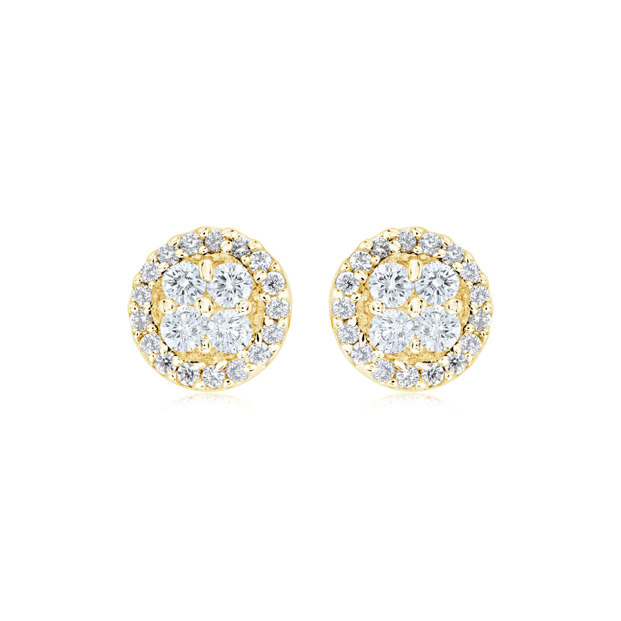 Clous d'oreilles ronds en micro-pavé