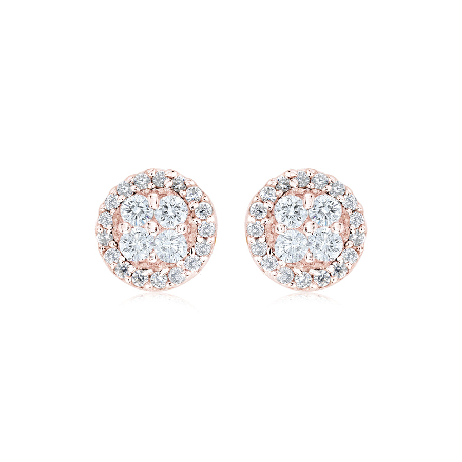Clous d'oreilles ronds en micro-pavé