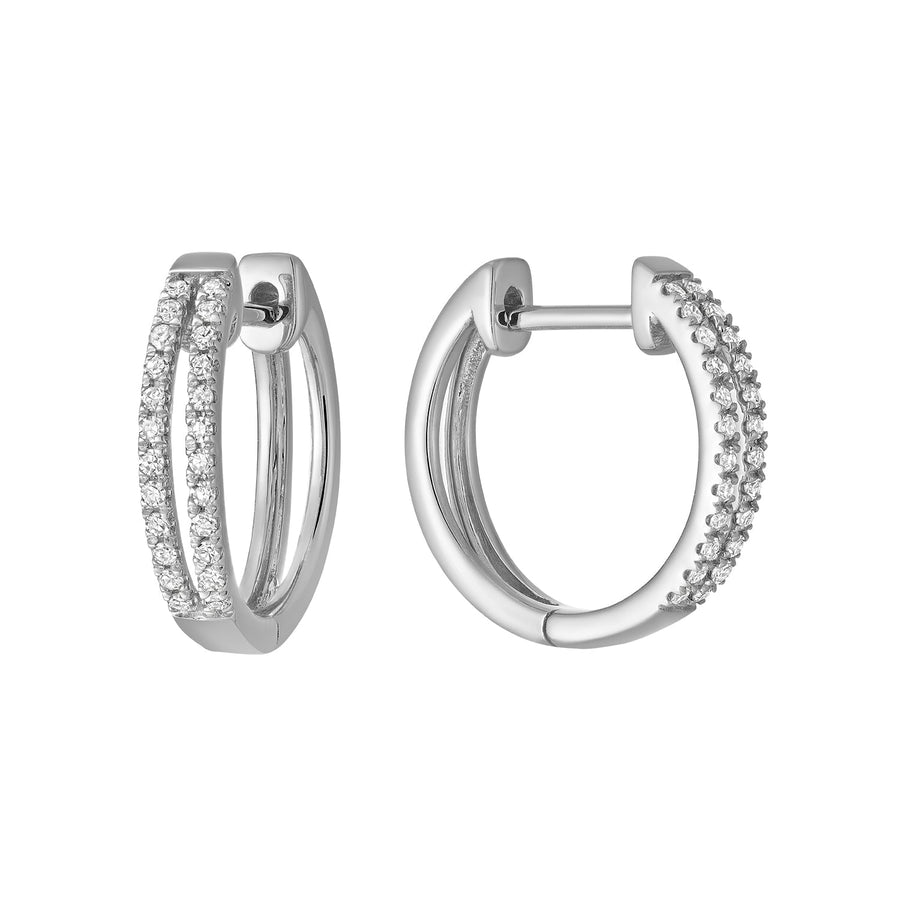 Split Shank Diamond Hoop Earrings