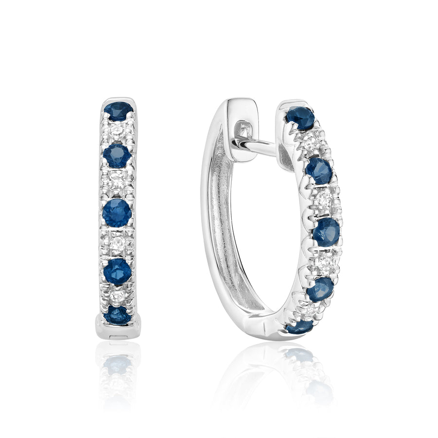 BLUE SAPPHIRE & DIAMOND EARRINGS