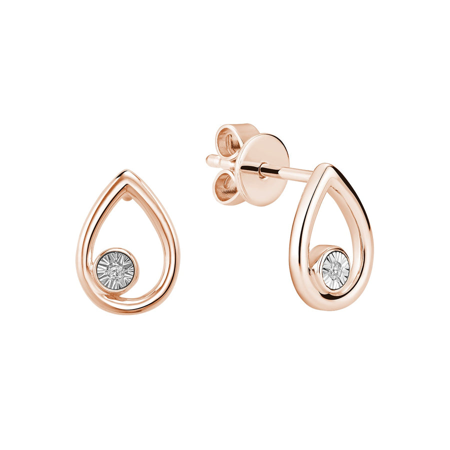 Pear Shaped Illusion Diamond Stud Earrings