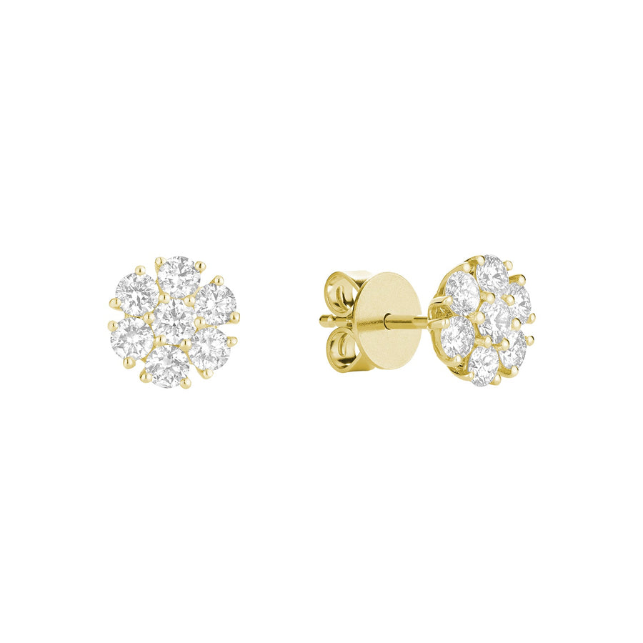 Flower Diamond Stud Earrings