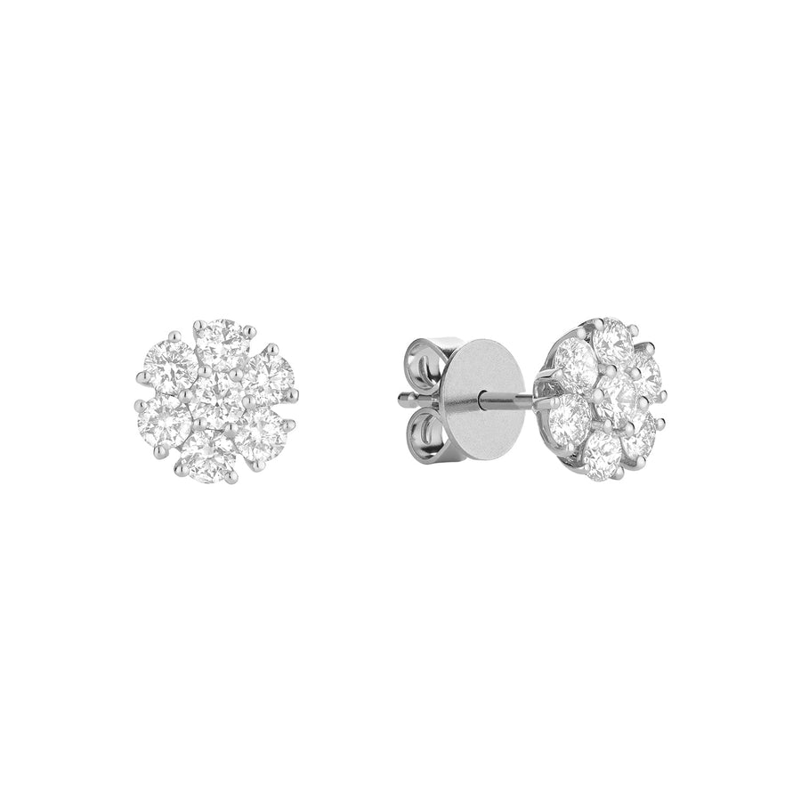 Flower Diamond Stud Earrings