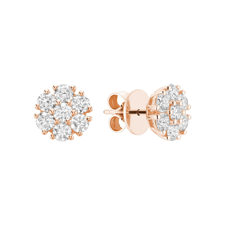 Flower Diamond Stud Earrings