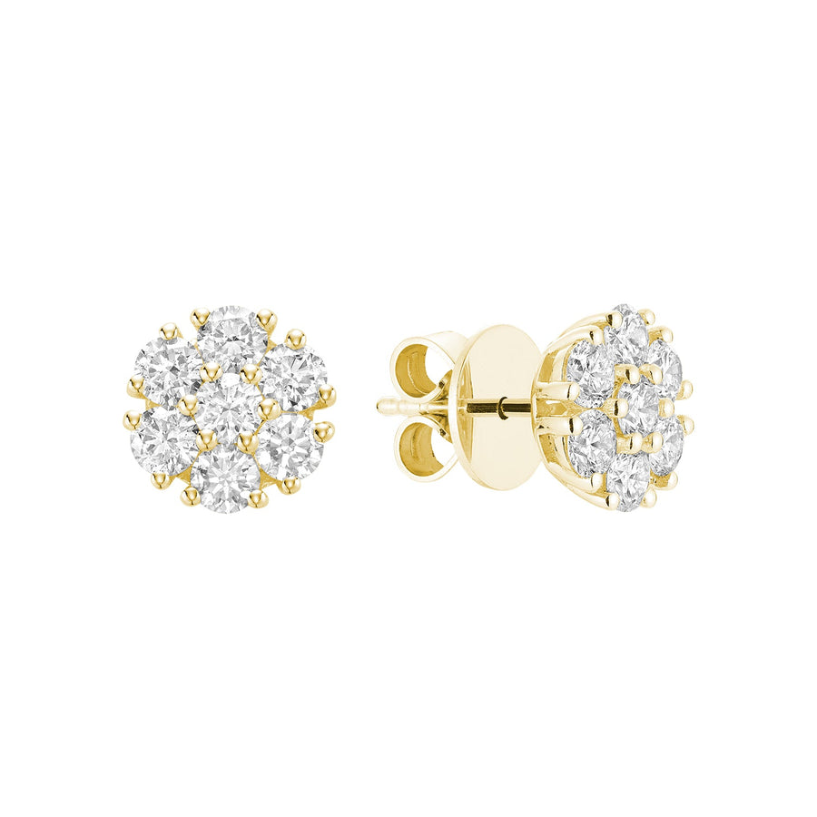 Flower Diamond Stud Earrings